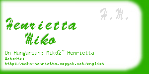 henrietta miko business card